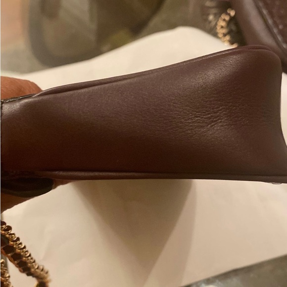 NEW COACH wristlet F11940 signature black patent leather oxblood purse gold NWOT - Picture 5 of 12